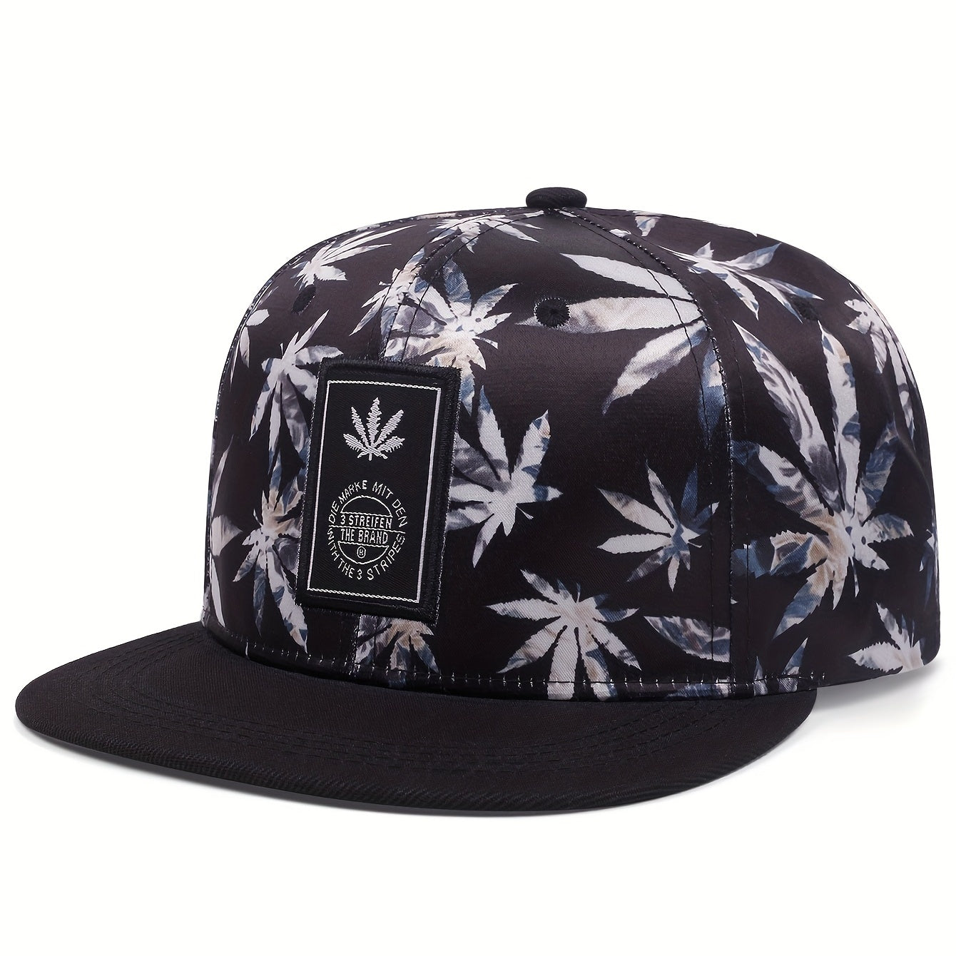 Men's Hip Hop Leaf Weed Cannabis Trucker Hat Snapback Embroidered Flat Brim
