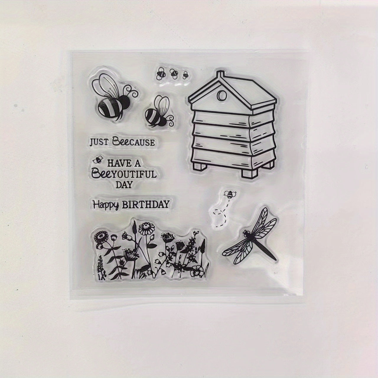 1pc Transparent Stamp DIY Hand Account Scrapbook Bee Happy Stamp
