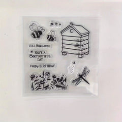 1pc Transparent Stamp DIY Hand Account Scrapbook Bee Happy Stamp