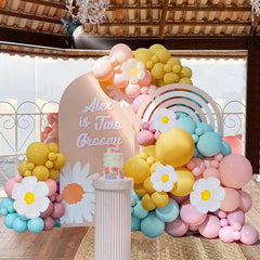 140Pcs Daisy Balloon Garland Arch Kit Flower Theme Party Decoration