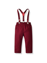Baby Boys Gentleman Outfit Suspender Pants Wedding Birthday Party