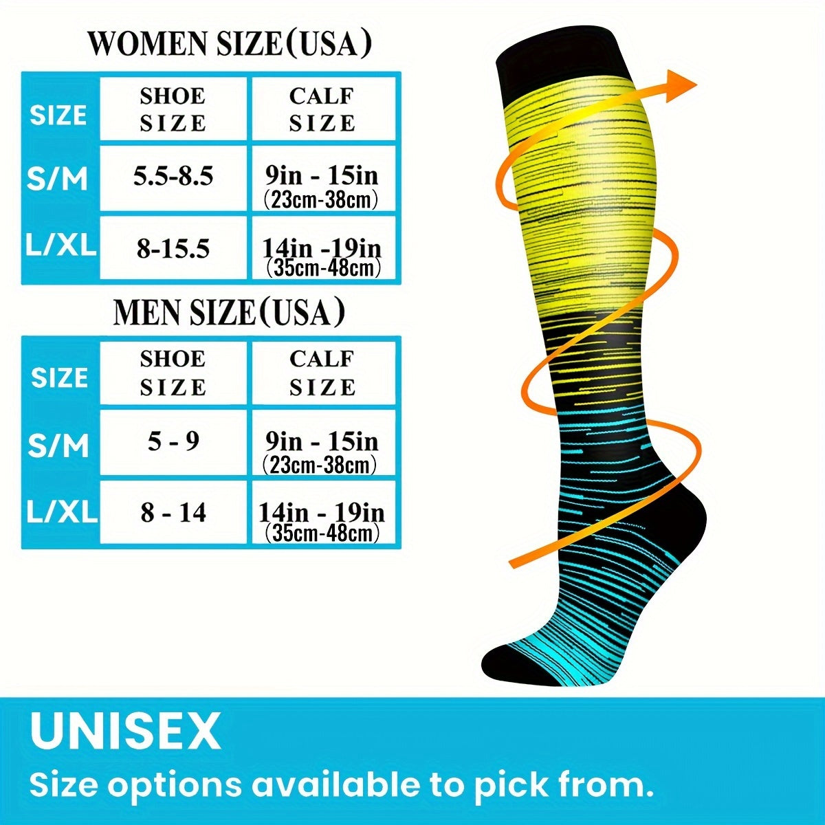 4 Pairs Copper Compression Socks for Women & Men 15-25 mmHg