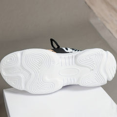 Leopard Print Platform Sneakers Knit Lace Up Outdoor Shoes