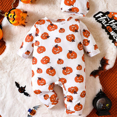 Halloween Pumpkin Graphic Romper Baby Onesie