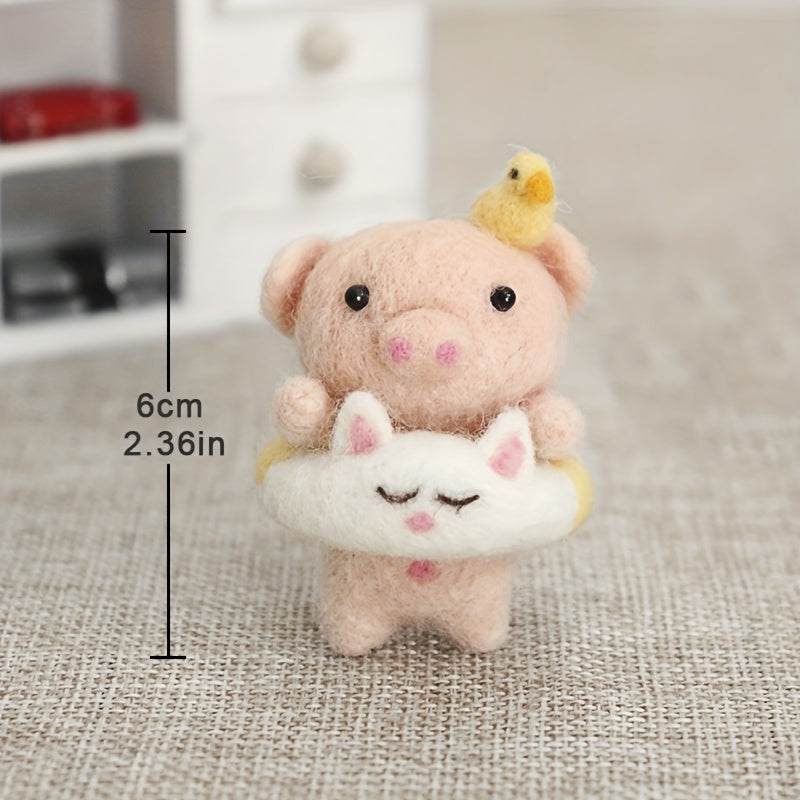 Piggy Felt Kit DIY Embroidery Craft Stitch Wool Felt Material Package