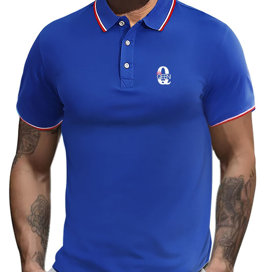 Men's Queen Print Golf Short Sleeve Shirt - Sports Top for Athletic Gym