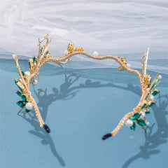 Green Rhinestone Crystal Princess Hair Hoop for Girls
