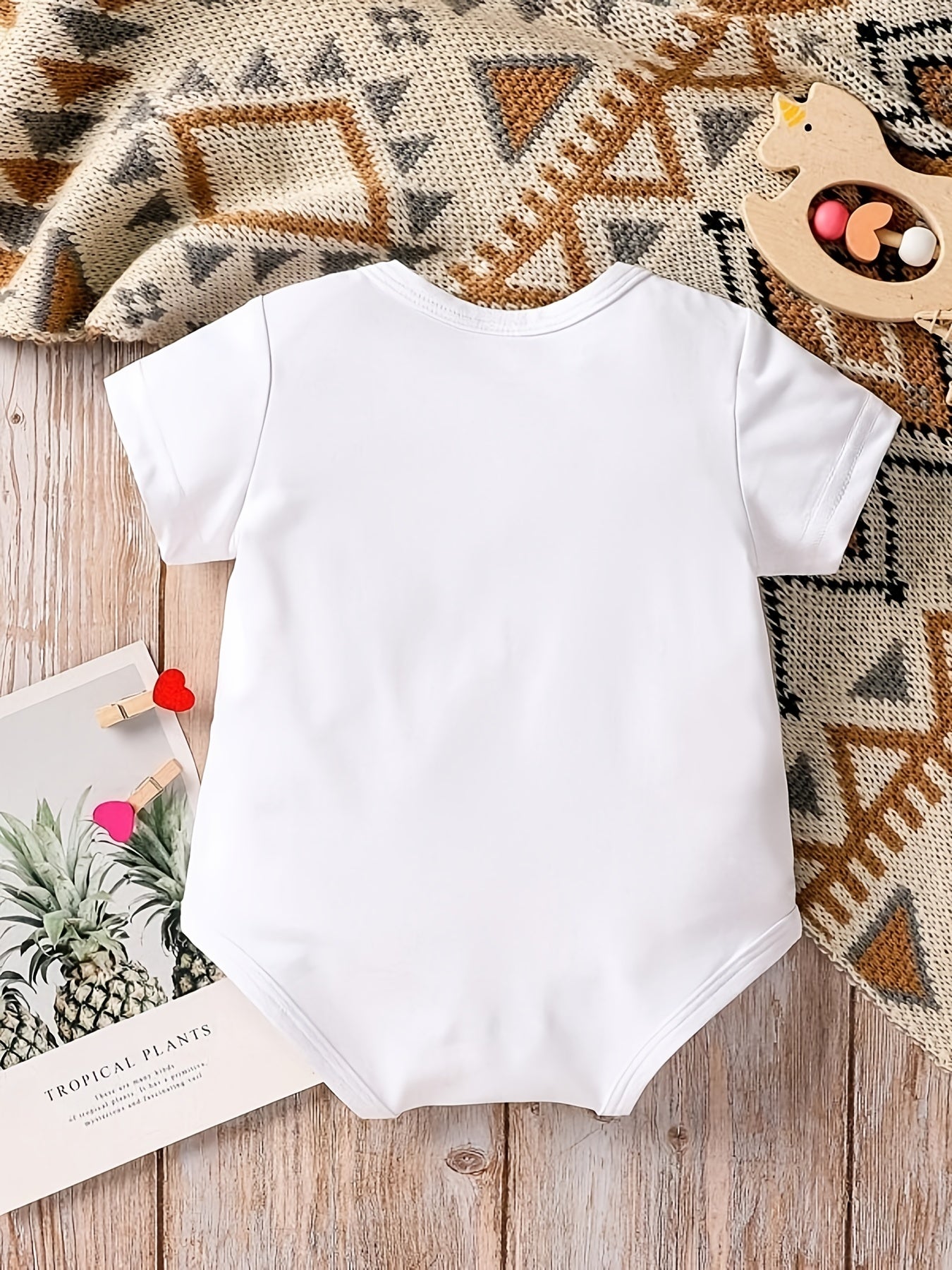 Elephant Print Onesies Short Sleeve Romper for Baby Boys & Girls