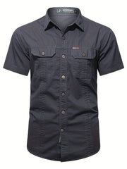 Men s Casual Short Sleeve Cotton Shirt