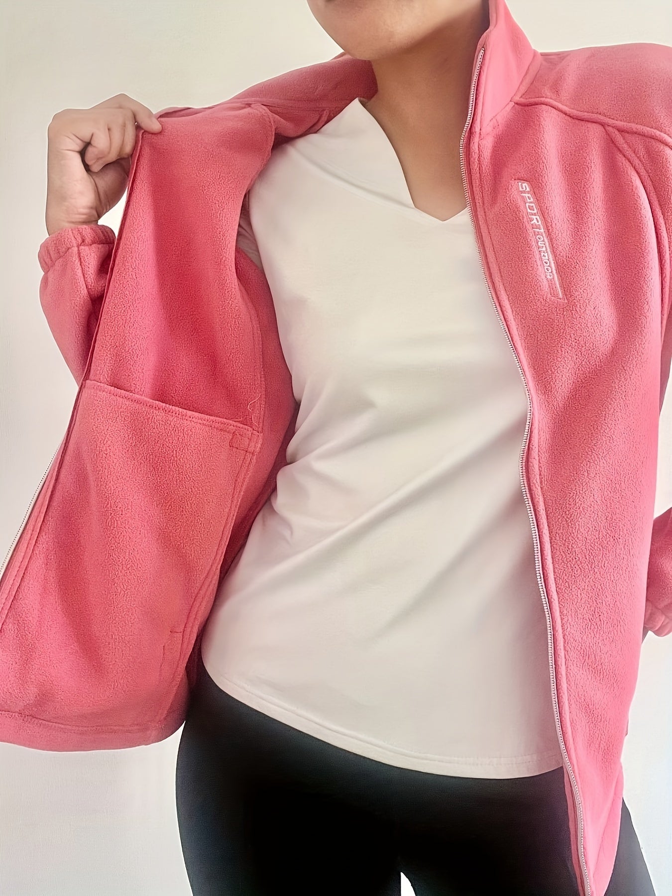 Fleece Liner Sports Jacket Long Sleejsonves Mock Neck Keep Warm