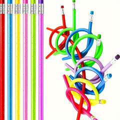 6pcs Colorful Magic Bending Pencils Neon Colors with Erasers