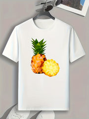 Pineapple Print Men's Tee for Summer