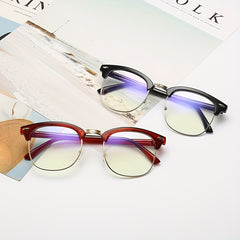 Square Clear Lens Light Blocking Glasses Anti Eyestrain for Women Men