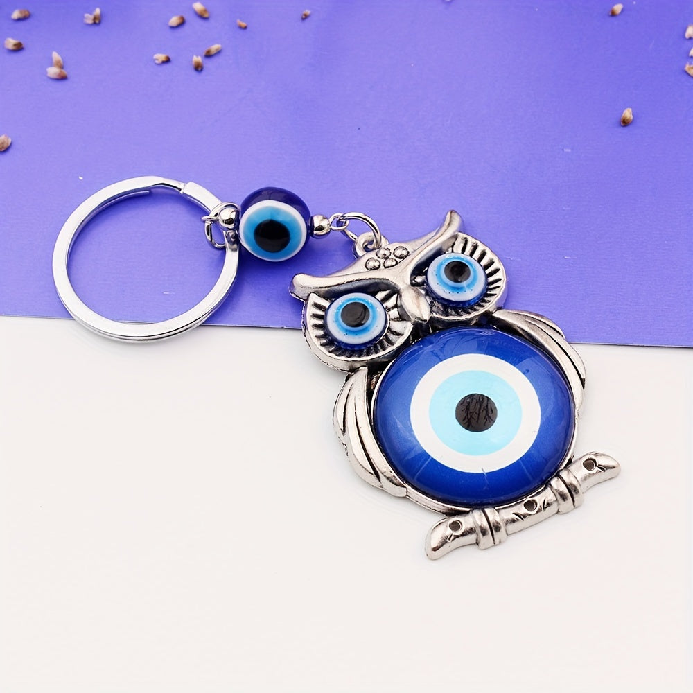 Vintage Owl Evil Eye Keychain Bag Pendant Car Key Chain