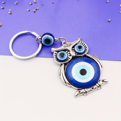 Vintage Owl Evil Eye Keychain Bag Pendant Car Key Chain