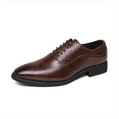 Men's Brogue Carved Oxford Shoes for Wedding Business