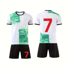 2 Boys Breathable Block 7 Football Training Outfit Quick drying