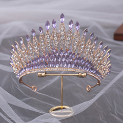 Red Crystal Crowns Rhinestone Tiara Headpiece Girls Bridal Wedding