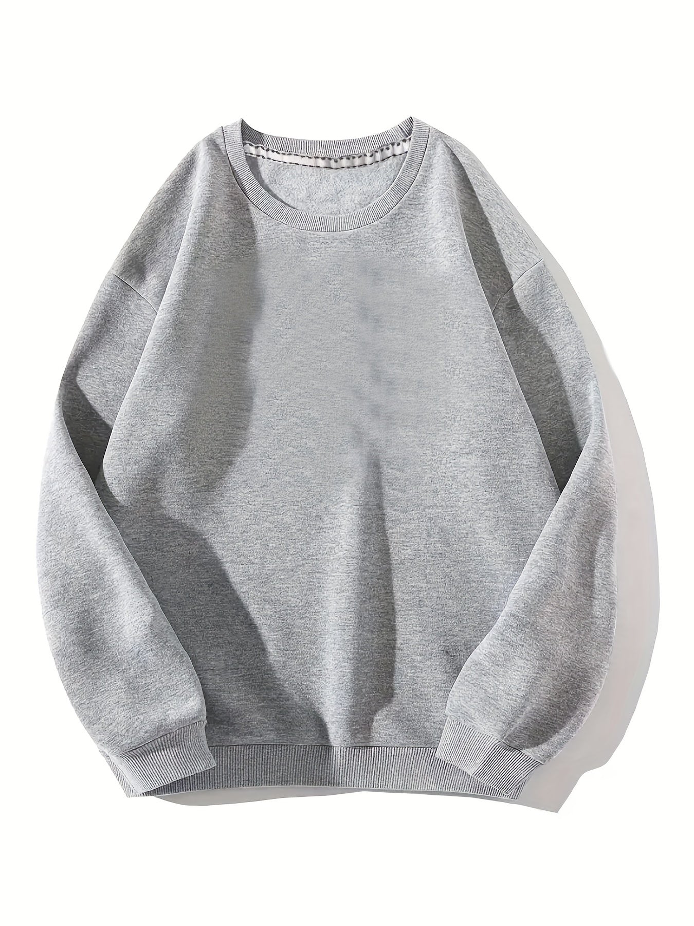 Long Sleeve Solid Crew Neck Sweatshirt