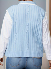 Preppy Sweater Vest Women's Plus Striped V Neck Knit