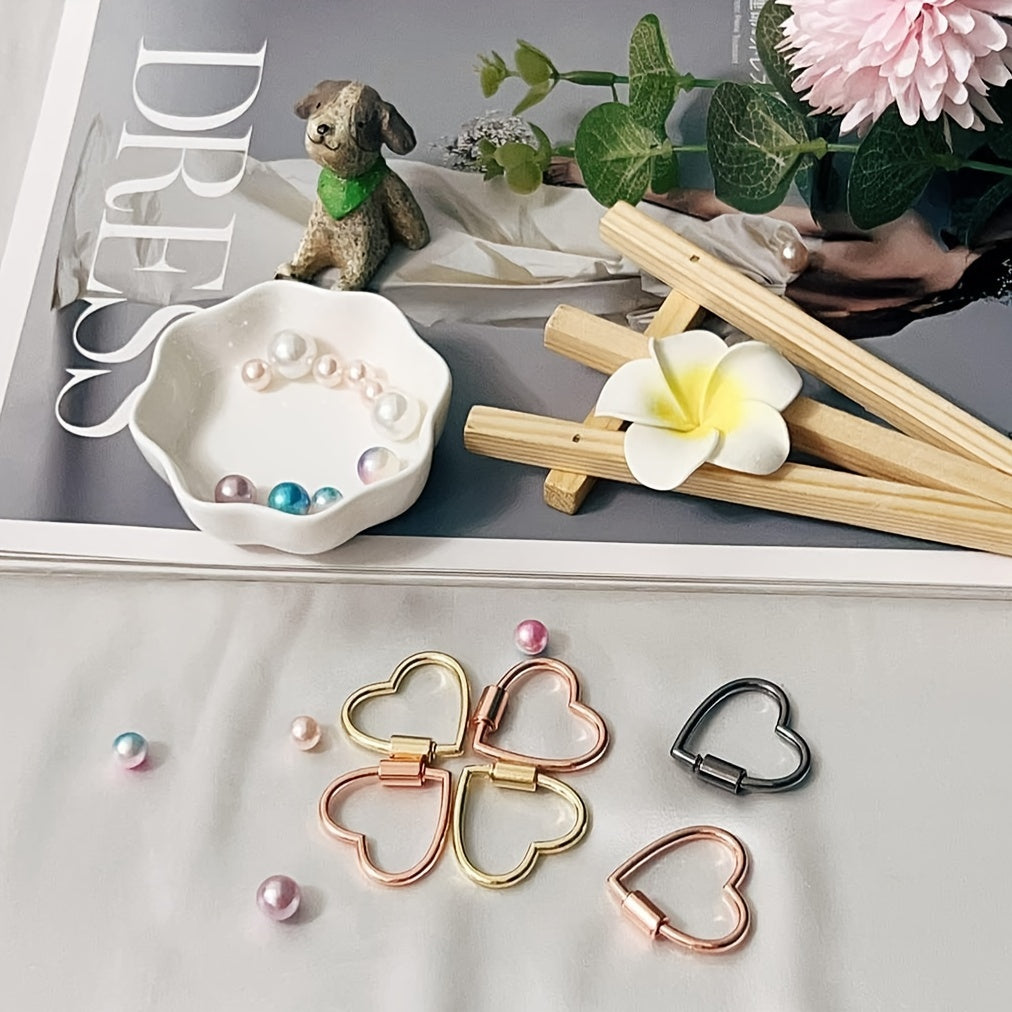 10pcs Heart Shaped Carabiner Key Chain for Outdoor Activities
