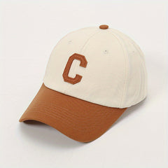Men's Cotton Baseball Cap with Letter Embroidery