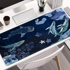 Deep Sea Whale Large Mouse Pad Non Slip Washable Rubber Material