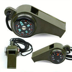 3-in-1 Emergency Whistle with Compass Thermometer