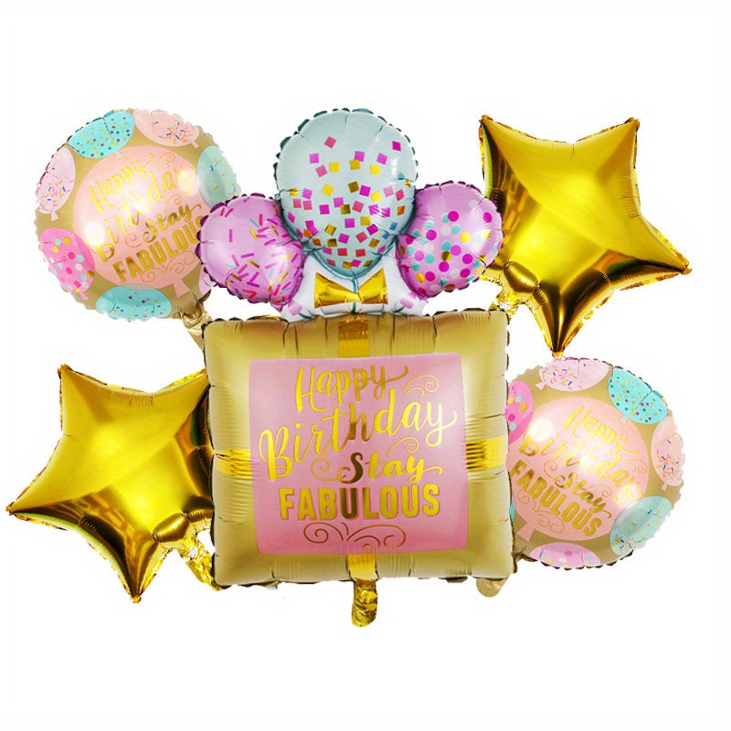 5pcs Cake Shaped Balloon Set Birthday Party Decoration