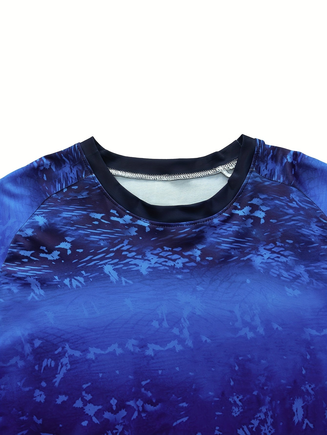 Men's Tie Dye Long Sleeve Motorcycle T-shirt Quick Drying Outdoor Top