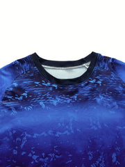 Men's Tie Dye Long Sleeve Motorcycle T-shirt Quick Drying Outdoor Top
