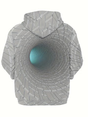 Optical Vision Swirl 3d Pattern Hoodies For Men