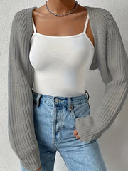 Casual Long Sleeve Open Front Crop Cardigan