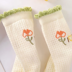9 Pairs Cartoon Print Mesh Socks Women's Stockings