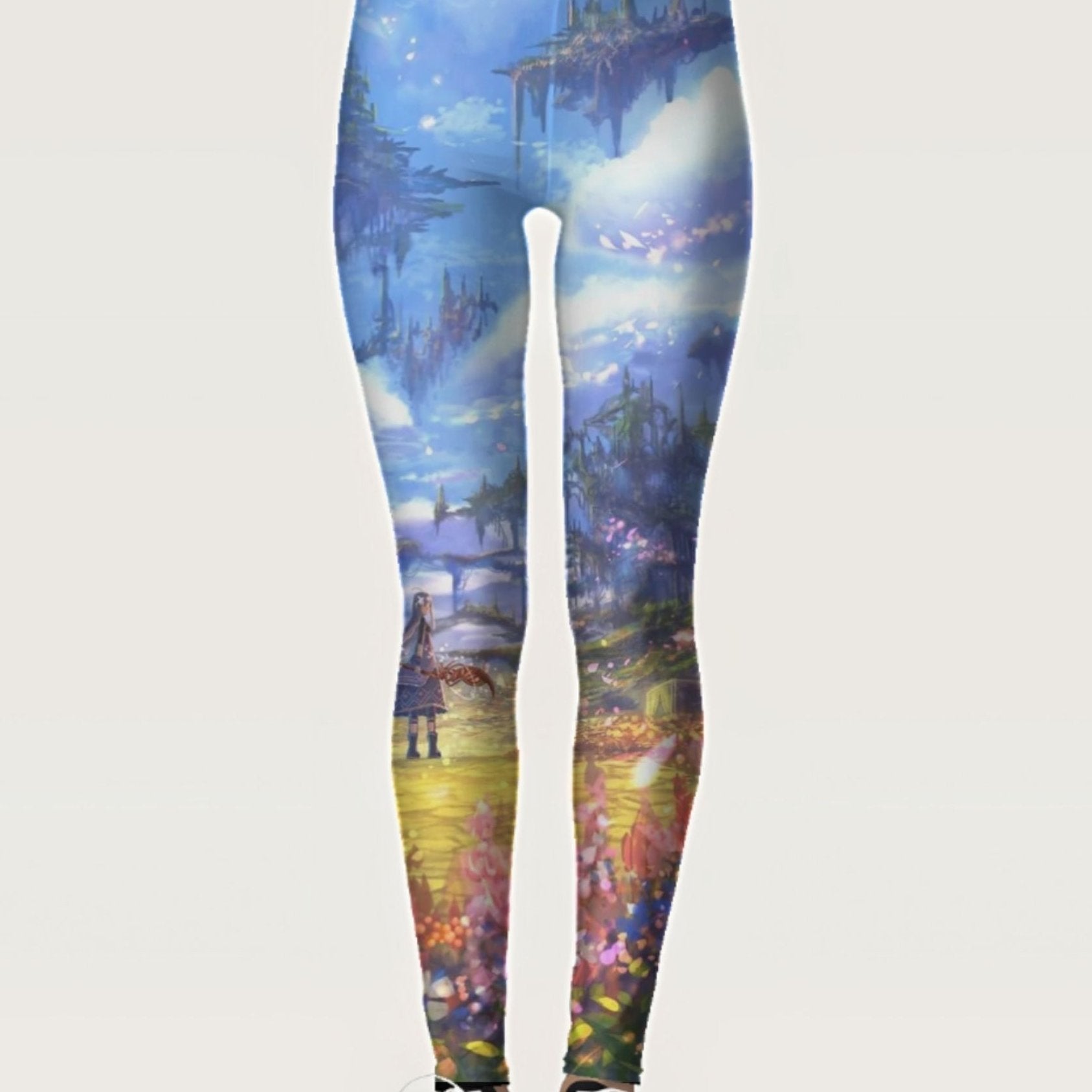 Graphic Print High Waist Skinny Leggings Women's Clothing