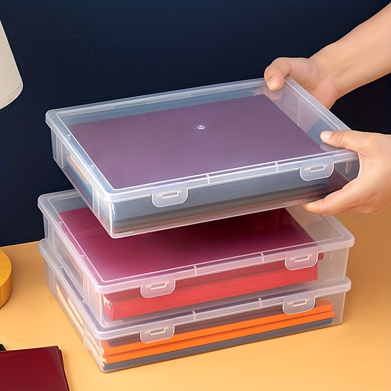 Large Capacity Transparent Office Document Storage Box