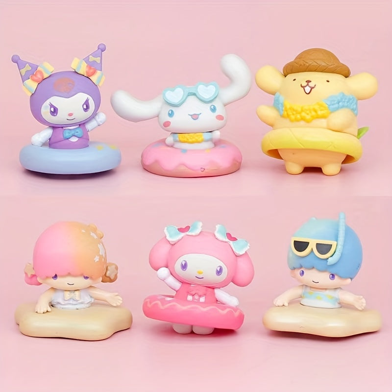 6Pcs Pom Pom Purin Swimming Table Ornament Cake Decoration Gift