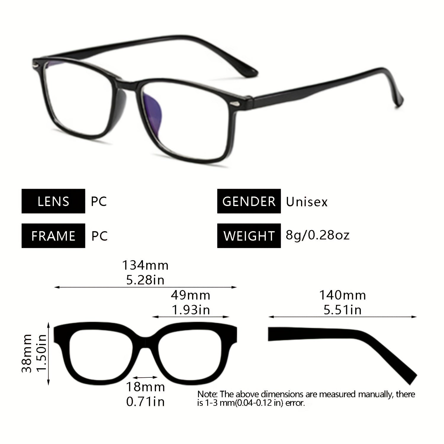 Blue Light Filter Glasses for Gaming Reading Cycling
