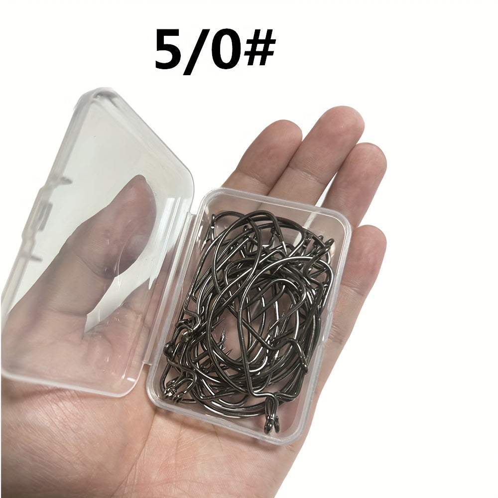 30pcs High Carbon Steel Fishing Hooks Barbed for Soft Worm Bait Tackle