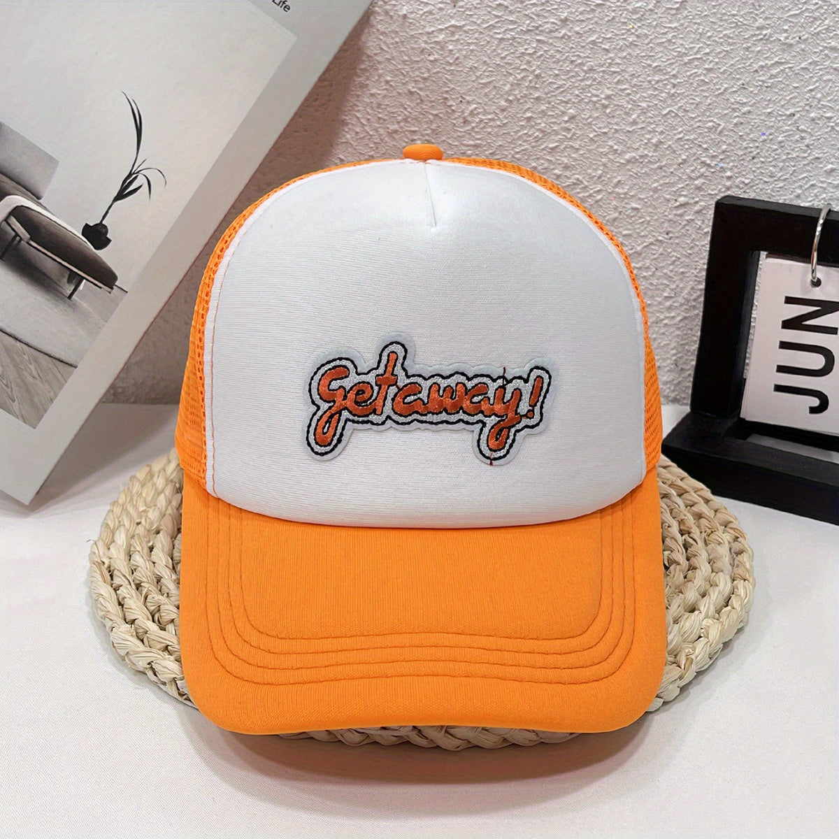 GET AWAY Embroidered Label Mesh Trucker Hat