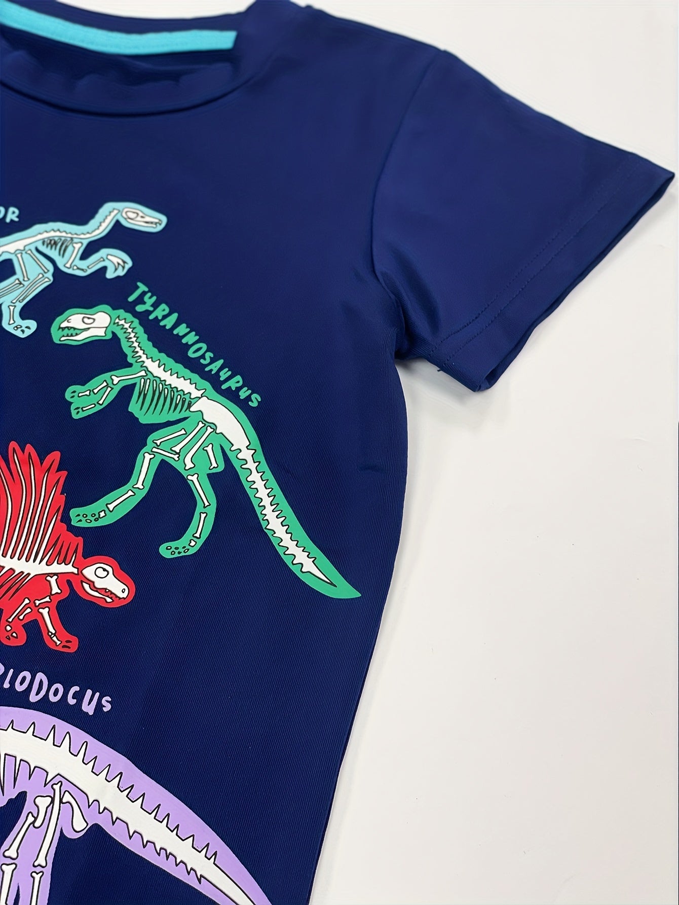 Boys' Glow In The Dark Dinosaur Skeleton Print T-shirt