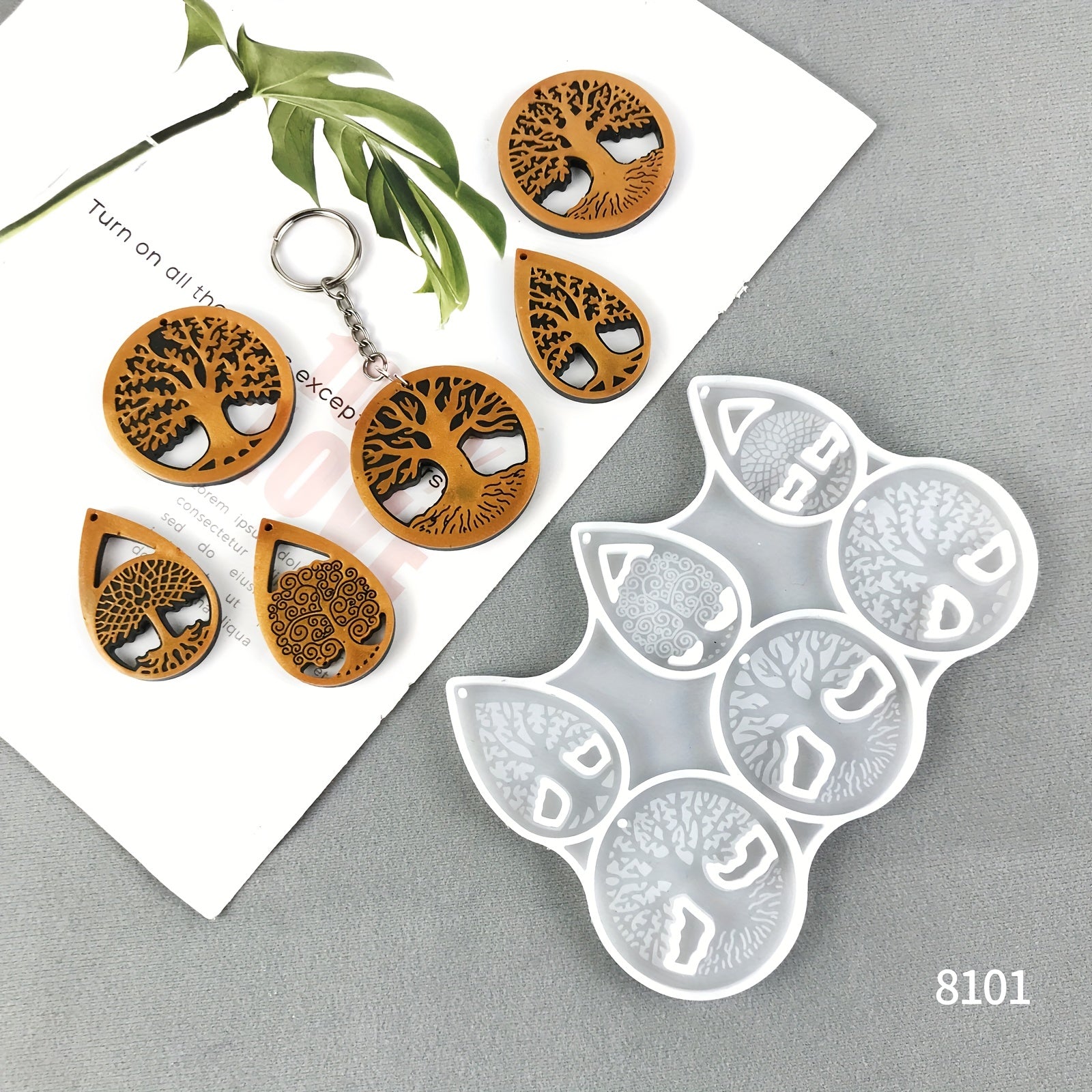 Tree Of Life Resin Earring Pendants Silicone Molds DIY Crystal Epoxy