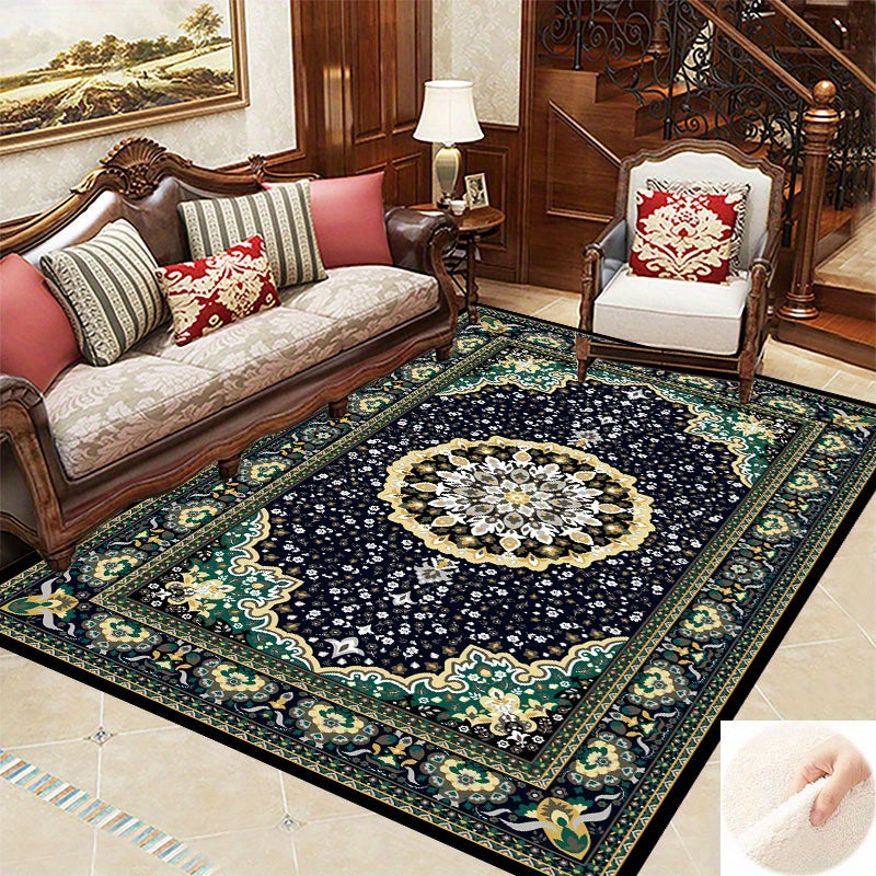 Green Texture Retro Carpet Court Style Classical American Rustic Carpet