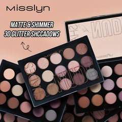 15 Shades Nude Eyeshadow Palette Natural Matte Shimmer Glitter Makeup