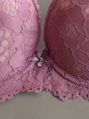 Double Strap Lace Push Up Bra for Women