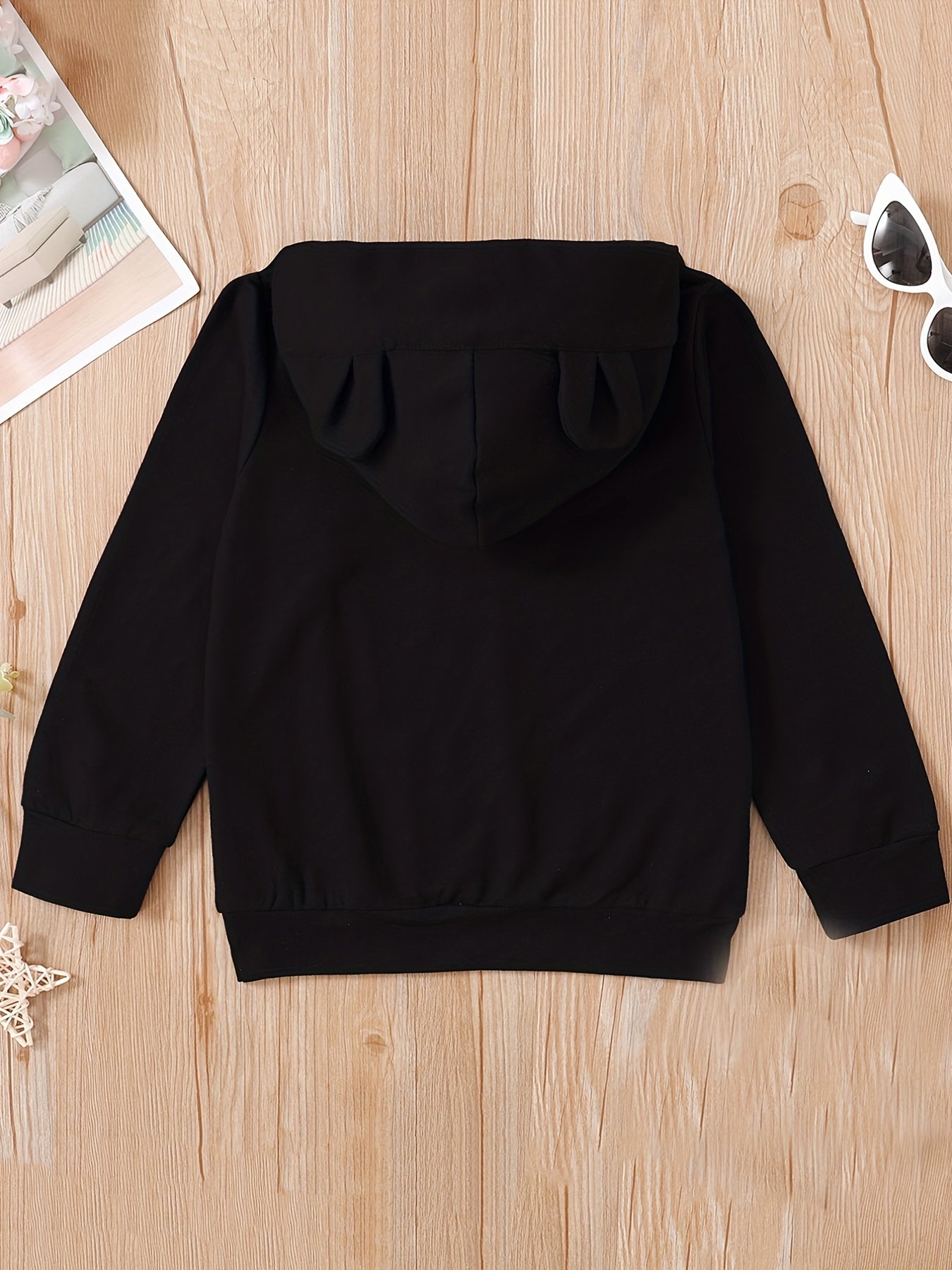 Girls' Cartoon Cat Bear Ear Hoodie Casual Sweatshirt Top