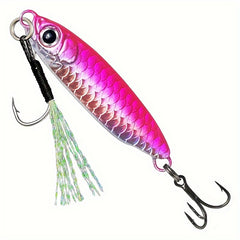 6pcs Fishing Jigs 3D Eyes Metal Spoons Long Casting Hard Bait Treble Hook