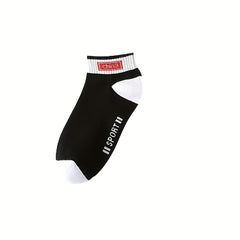 Men's Block Crew Socks Breathable Comfy Casual Unisex Socks All Seasons