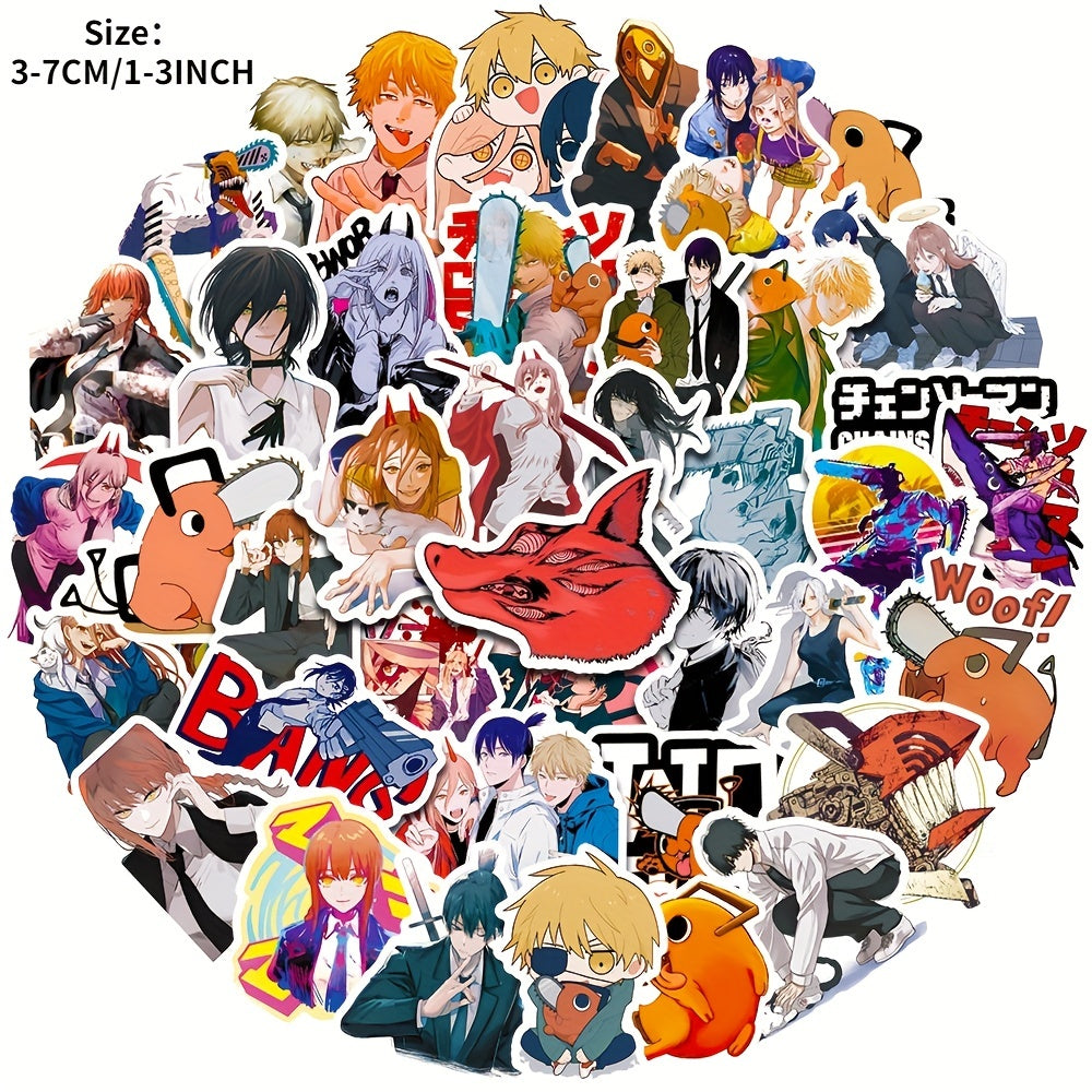 50Pcs Chainsaw Man Stickers for Skateboards Computers Guitars & More