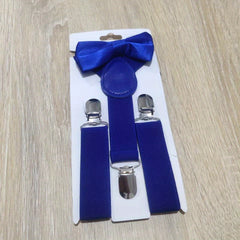Kids Elastic Suspenders & Bow Tie Set Unisex Boy Girl Bowtie For Party Costume